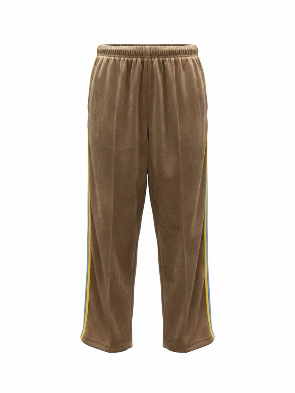 Men's Brown Track Pants with Side Stripe